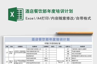 2021年酒店餐飲部年度培訓(xùn)計(jì)劃