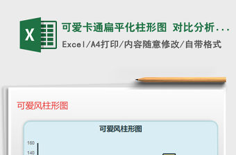 2021年可愛卡通扁平化柱形圖 對比分析圖表模板