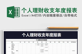 2021年個人理財收支年度報表