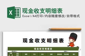 2021年現(xiàn)金收支明細(xì)表