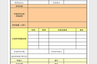 2021年工艺评审申请及执行表