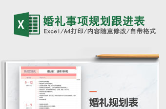 2021年婚禮事項規(guī)劃跟進表