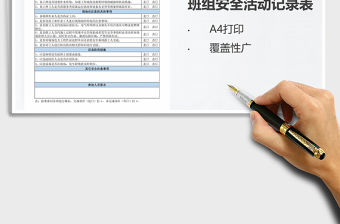 2021年班組安全活動記錄表