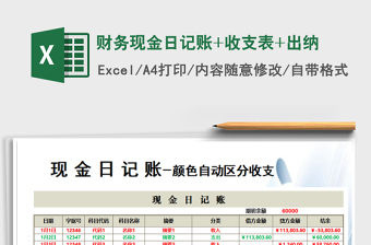 2021年財(cái)務(wù)現(xiàn)金日記賬+收支表+出納