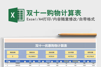 2021年雙十一購物計算表
