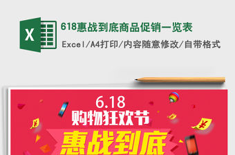 2021年618惠戰到底商品促銷一覽表
