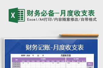 2021年財務(wù)必備-月度收支表