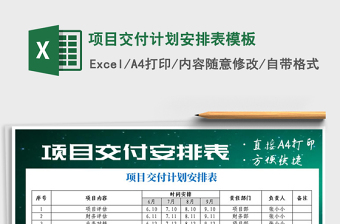 2021年項(xiàng)目交付計(jì)劃安排表模板