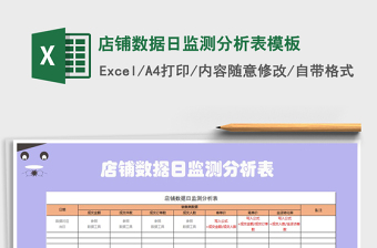 2021年店鋪數(shù)據(jù)日監(jiān)測(cè)分析表模板