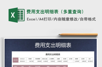 2021年費(fèi)用支出明細(xì)表（多重查詢）