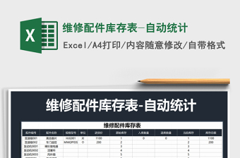 2021年維修配件庫存表-自動統(tǒng)計