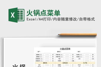 2021年火鍋點菜單