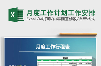 2021年月度工作計劃工作安排