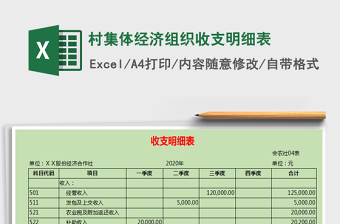 2021年村集體經(jīng)濟(jì)組織收支明細(xì)表