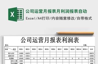 2022公司每月利润报表模板