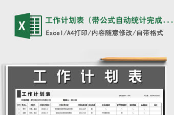 2021年工作計劃表（帶公式自動統(tǒng)計完成率）