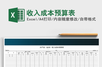 2021年收入成本預(yù)算表