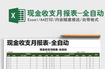 2021年現(xiàn)金收支月報表-全自動