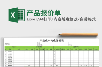 2021年產(chǎn)品報(bào)價(jià)單