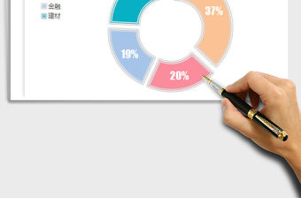 2021年淺色小清新分離式餅圖圓環圖表