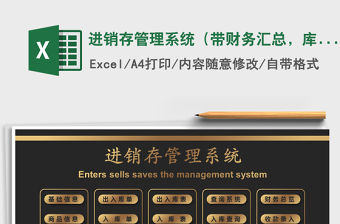 2021年進銷存管理系統（帶財務匯總，庫存自動更新）