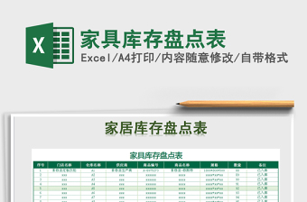2021年家具庫存盤點表