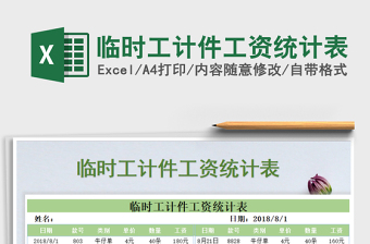 2021年臨時(shí)工計(jì)件工資統(tǒng)計(jì)表