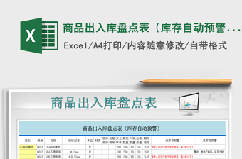 2021年商品出入庫(kù)盤(pán)點(diǎn)表（庫(kù)存自動(dòng)預(yù)警）