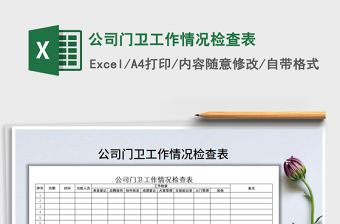 2021年公司門衛工作情況檢查表