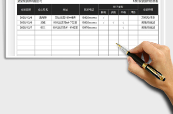 2021年家装行业橱柜安装预约表