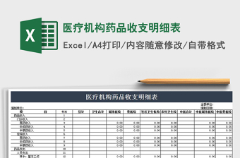 2021年醫(yī)療機(jī)構(gòu)藥品收支明細(xì)表