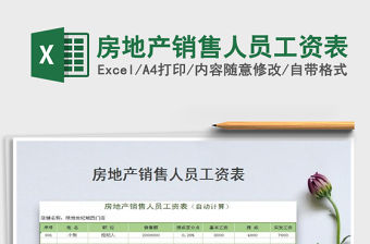 2021年房地產銷售人員工資表