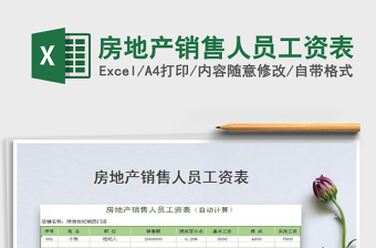 2021年房地產(chǎn)銷售人員工資表