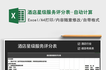 2022年酒店星級服務(wù)評分表-自動計(jì)算