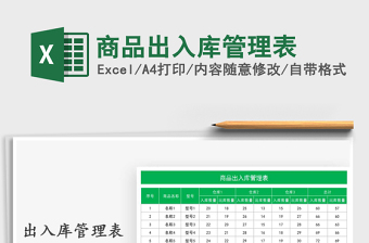 2021年商品出入庫管理表