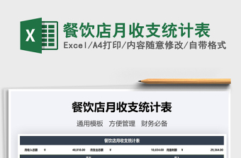 2021年餐飲店月收支統(tǒng)計表