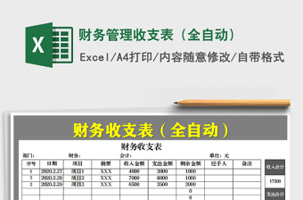 2021年財務(wù)管理收支表（全自動）
