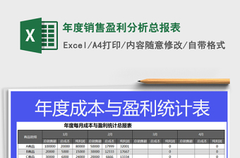 2021年年度銷售盈利分析總報表
