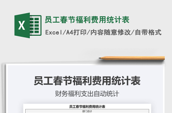 2021年員工春節(jié)福利費用統(tǒng)計表