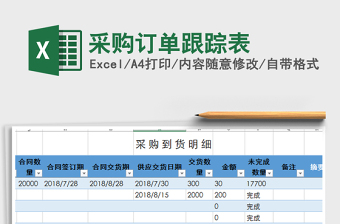 2021年采购订单跟踪表