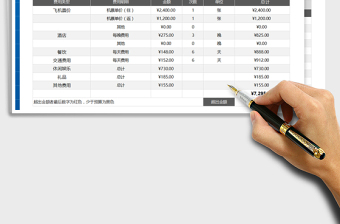 2021年出差费用预算表（精致商务）