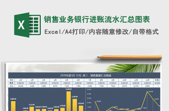 2021年銷售業務銀行進賬流水匯總圖表免費下載