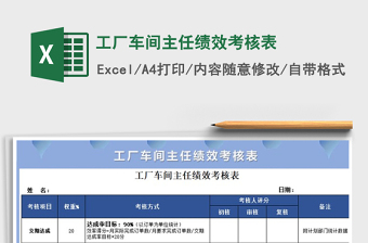 2021年工廠車間主任績效考核表免費(fèi)下載