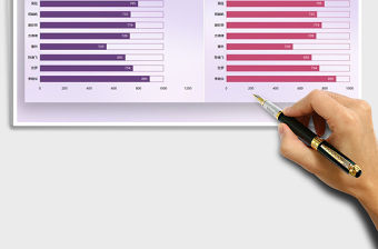 2021年比例條形圖數據圖表模板