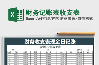 2021年財(cái)務(wù)記賬表收支表