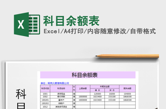 2021年科目余額表