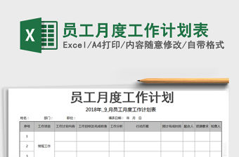 2021年員工月度工作計劃表