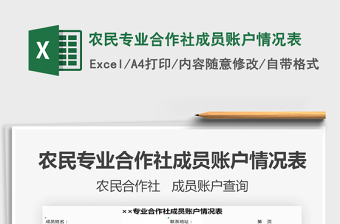2021年農(nóng)民專業(yè)合作社成員賬戶情況表