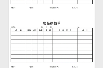 2021年物品报损单