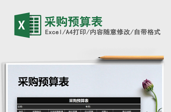 2021年采購(gòu)預(yù)算表